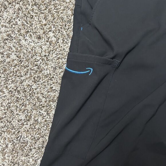 Amazon Black Flex Cargo Short Men XL Black Employee Uniform Smile Logo Casual - Picture 4 of 5